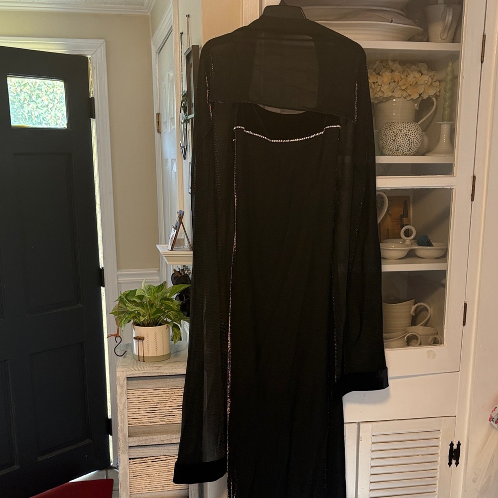Betsy & Adam Midnight Sequin Gown